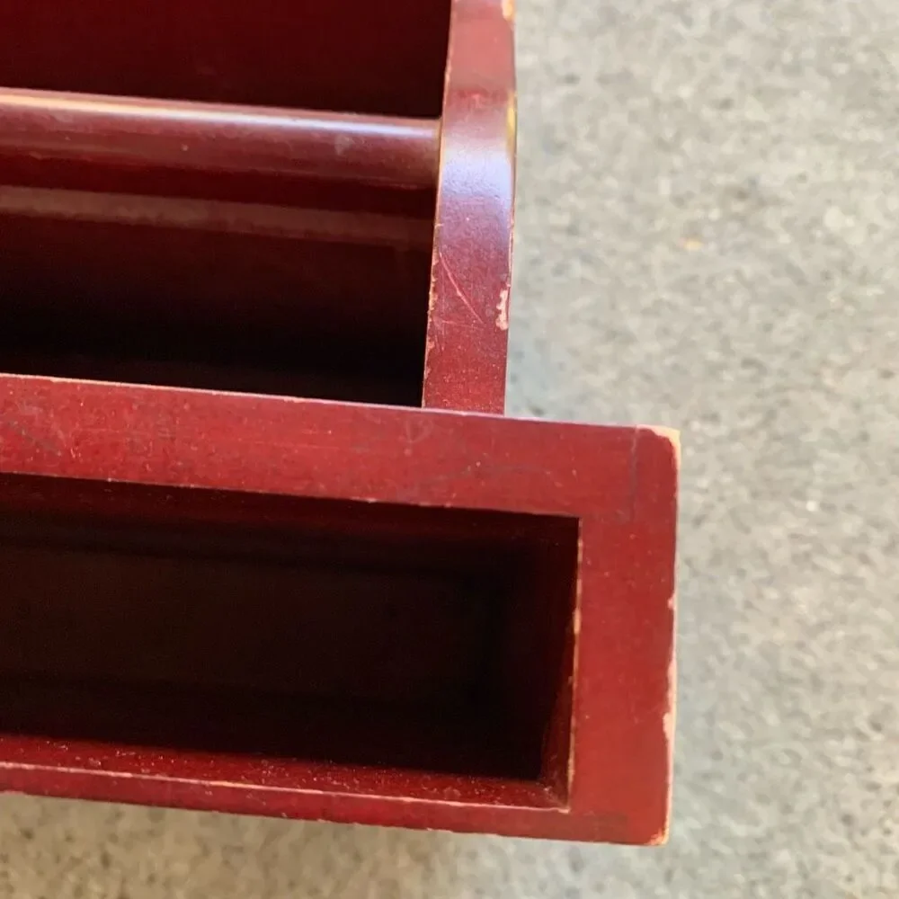 Wooden Swivel Slotted Letter Pencil Holder